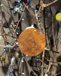 Silhouette - Boule à suspendre en acier corten (Métal) pour la décoration de jardin !