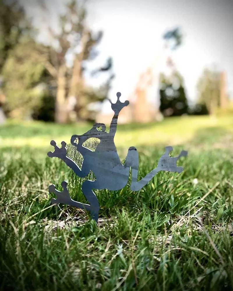 Grenouille Decoration Jardin Statue De Jardin En Forme De Grenouille - Décoration De Jardin - Paniers De Fleurs - Fabriquée À Piquets Fer Forgé Pour Jardin