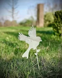 Silhouette - Oiseau à piquer en acier corten (Métal) pour la décoration de jardin !