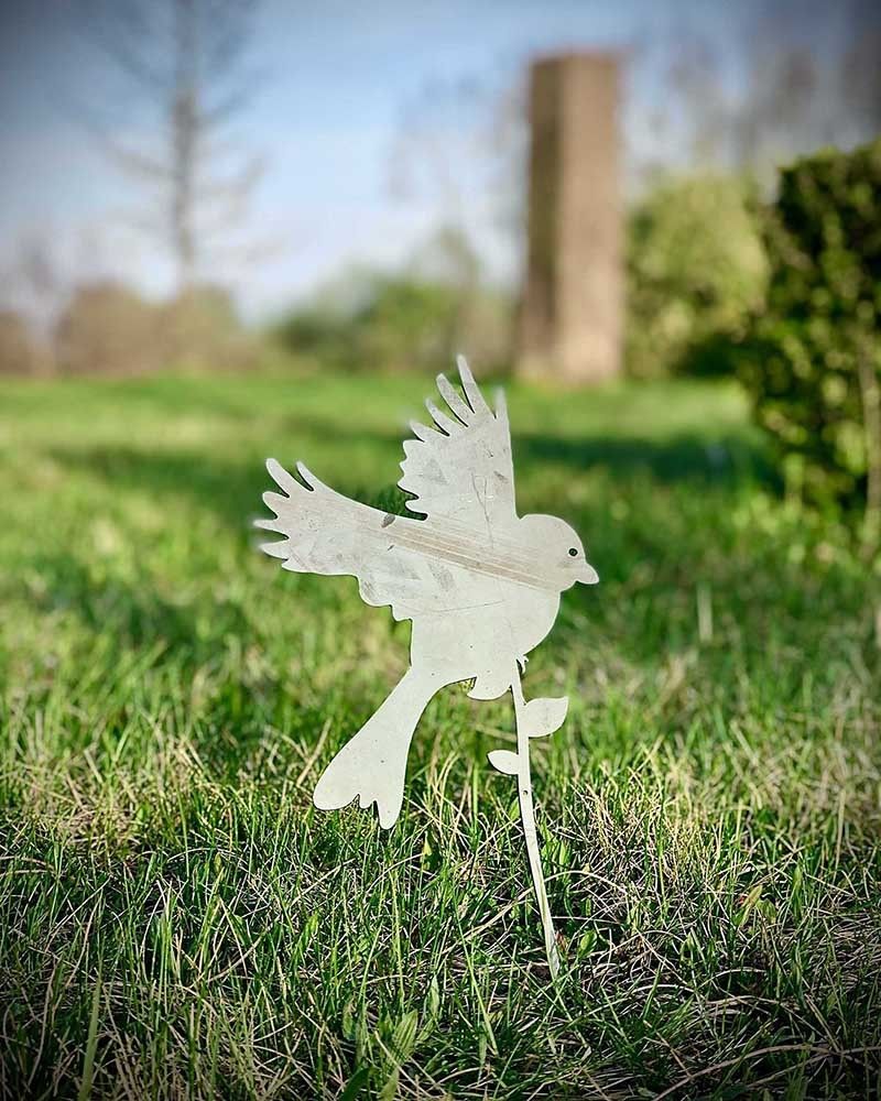 Silhouette oiseaux sur branche - déco de jardin en métal, vente au meilleur  prix