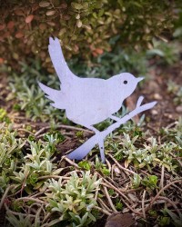 Silhouette - Oiseau à piquer en acier corten (Métal) pour la décoration de jardin !